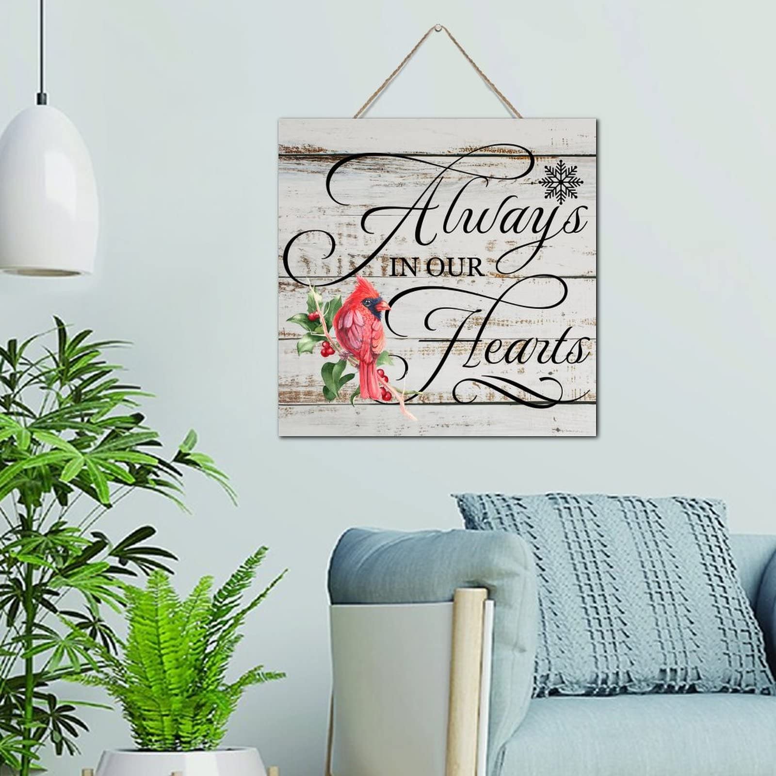 Mignon Noël au ciel plaque en bois pour apaiser le manque d'un être cher