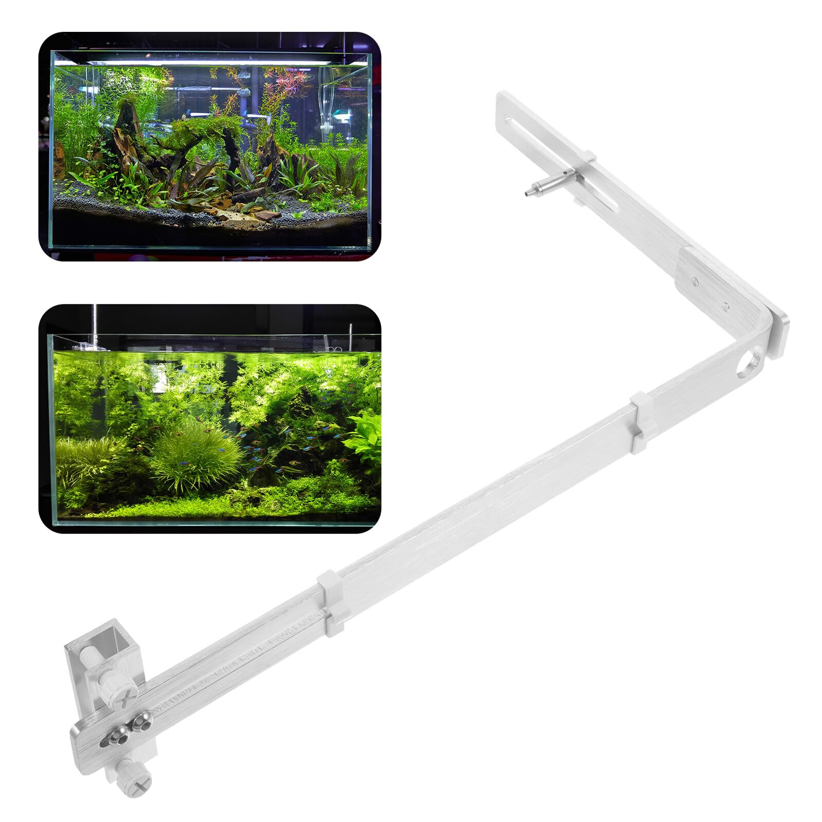 Metall Aquarienleuchtenhalterung für 13mm Glas Aluminiumlegierung Lampenständer Vielseitige Aquarium Beleuchtung Halterung Robustes Zubehör für Süßwasser Aquarien