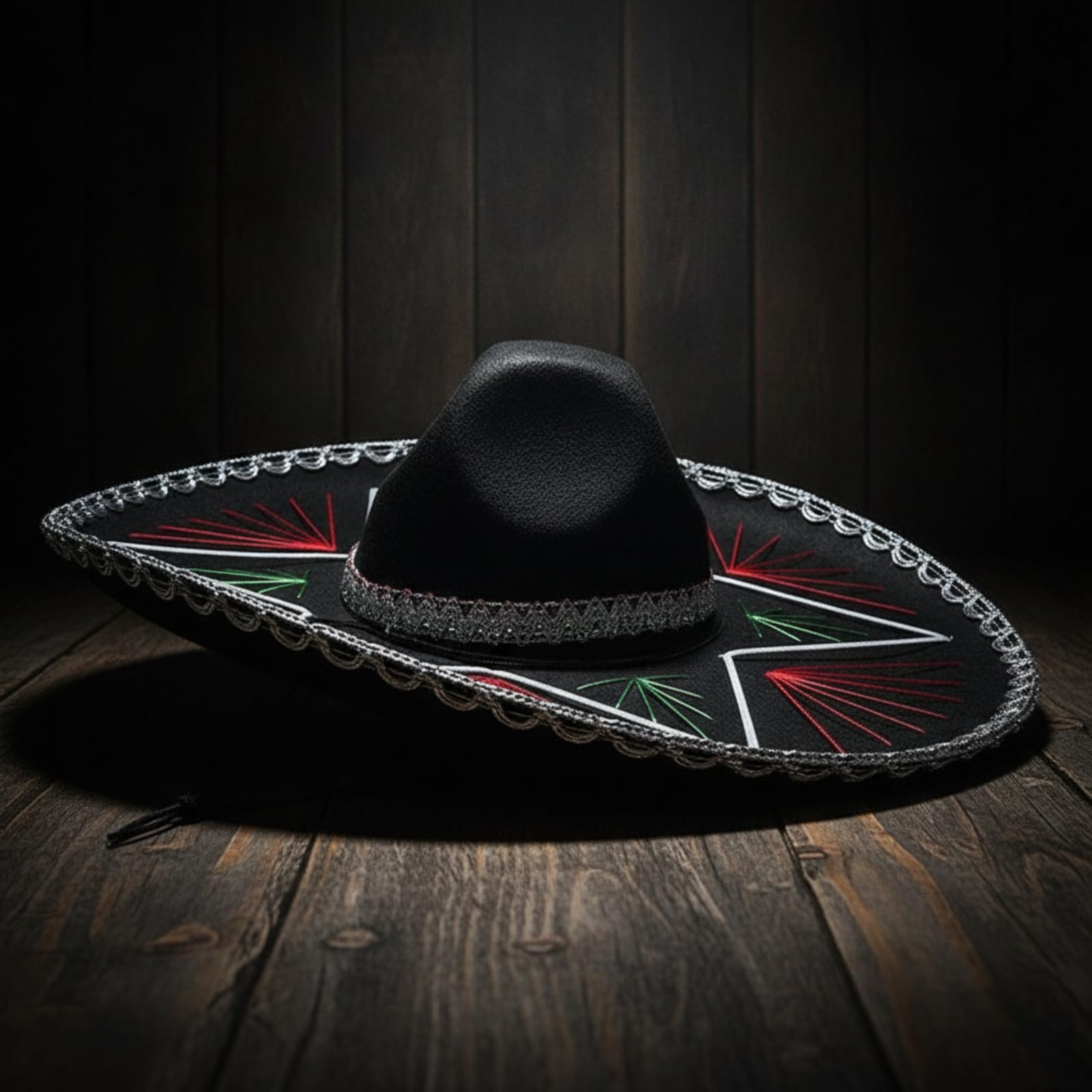 Sombrero de Fiesta Sombrero Disfraz Sombrero Tradicional Accesorio con Bordado Colorido y Extra Ancha con Sujeción Segura Adecuado para Celebraciones