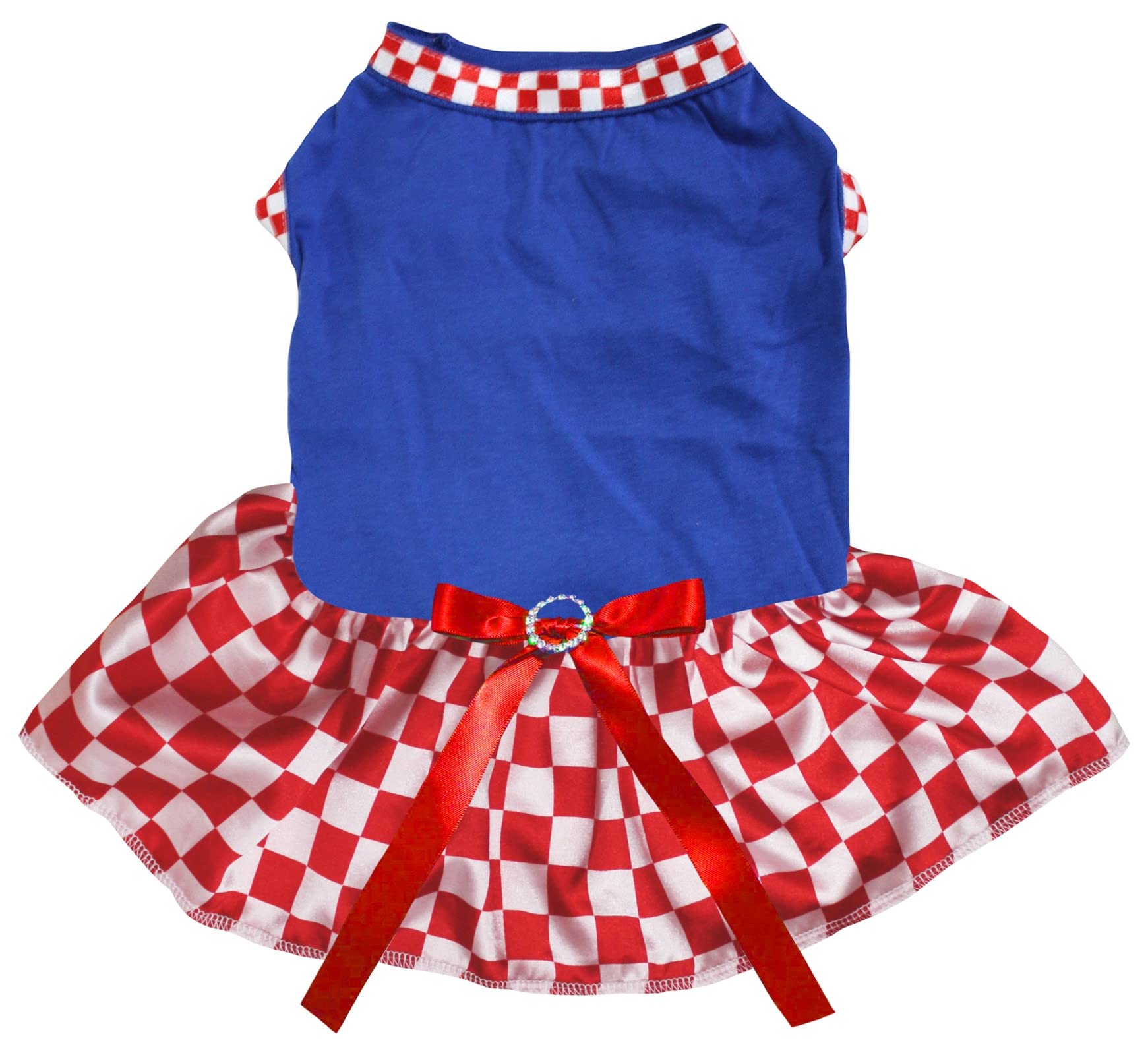 Robe tutu à carreaux pour chien bleu XXL : vêtement grand chien confortable