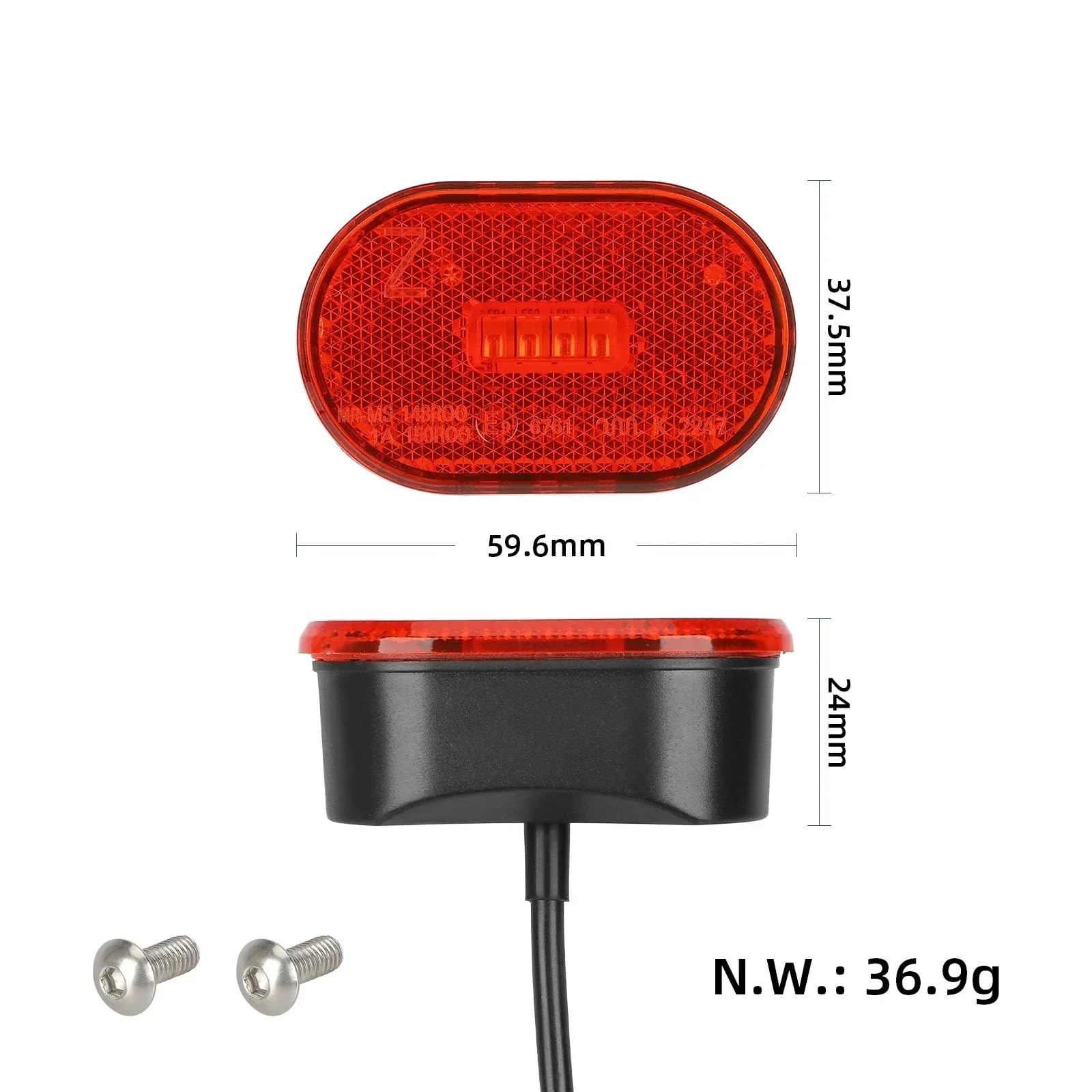 Hinterer Kotflügel mit Rückleucht für Xiaomi 5/5 Pro/5 Max Elektroroller, Hinterradschutzblech mit leerem Nummernschild, Rücklicht-Warnleuchte Rücklichter+Kotflügelhalterung