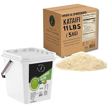 Bulk Dubai Chocolate Kit 11 lb Dried Kataifi Dough + 11 lb 5 kg Pistachio Cream 18% High Yield for Kunafa, Knafeh & Dessert Production