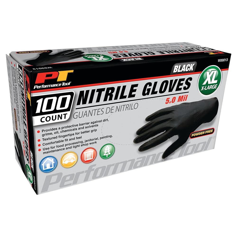 グローブ oaiso Amazon.com: Performance Tool W89013 Black Nitrile Gloves