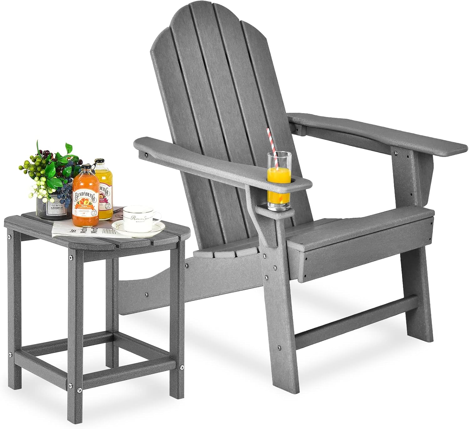 Giantex Adirondack Chair Table Set HDPE Outdoor Fire Pit