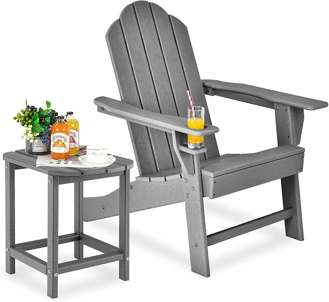 Giantex Adirondack Chair Table Set HDPE Outdoor Fire Pit
