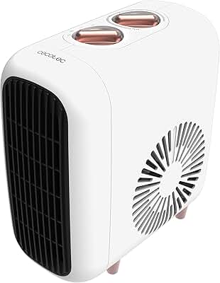 Cecotec Calefactor Cerámico de Sobremesa ReadyWarm 600 Lagoon. 2000W, 3 Modos, 2 Niveles Calor, Termostato, Silencioso 30dB, Seguridad Triple, VerticalDesign, Cobertura 15m², Diseño Compacto
