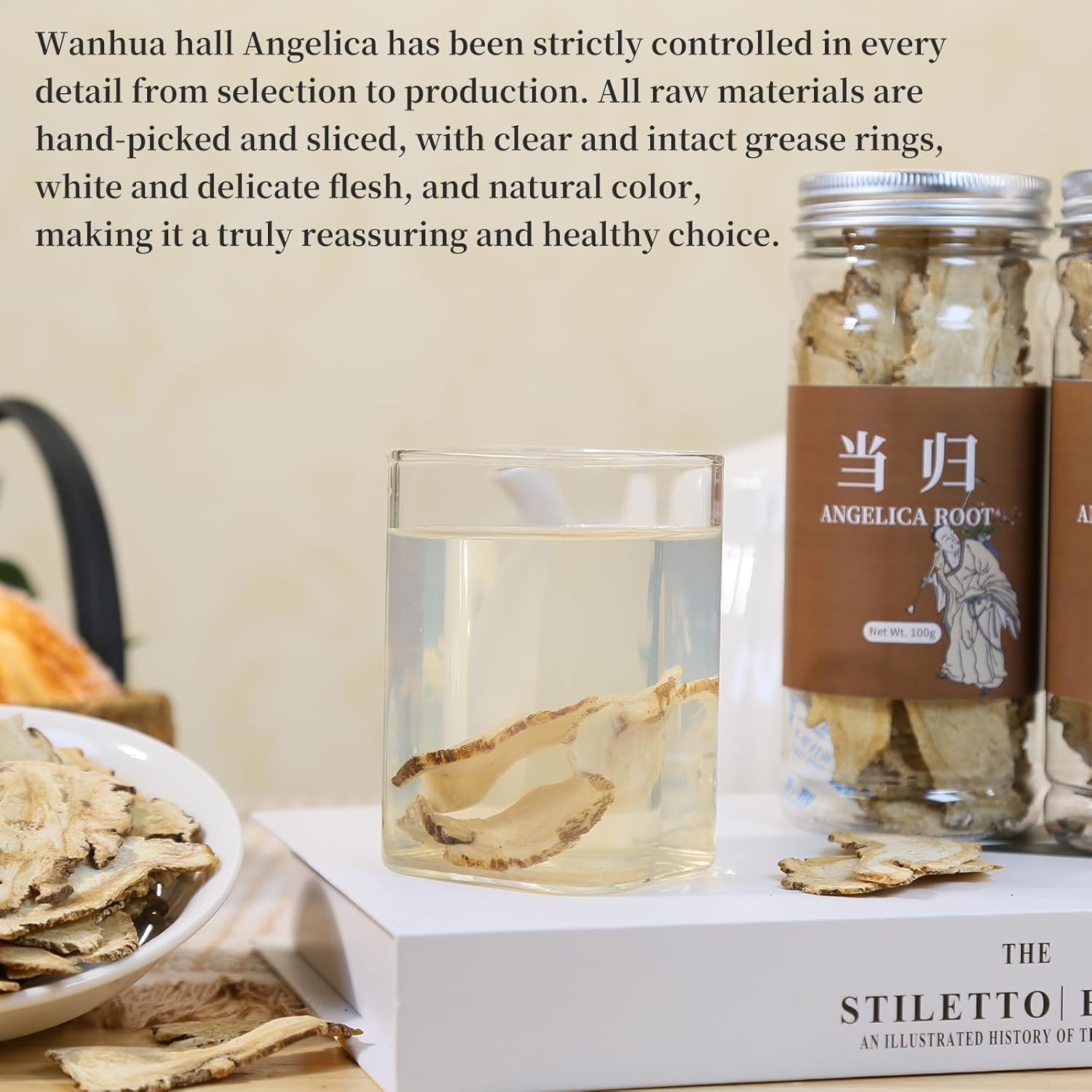 Wanhua Hall Dang Gui Tea Dong Quai Angelica Sinensis Slice Natural Herbal Tea Chinese Dried Herbs No Additives Sulfur Free 当归 當歸7.05oz/200g - Image 4