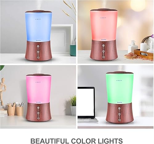 Miniatura 9 de BlueHills Juego de dos grandes difusores de aceite esencial XL de 67.6 fl oz para habitación grande y hogar con luces LED decorativas, gran regalo,