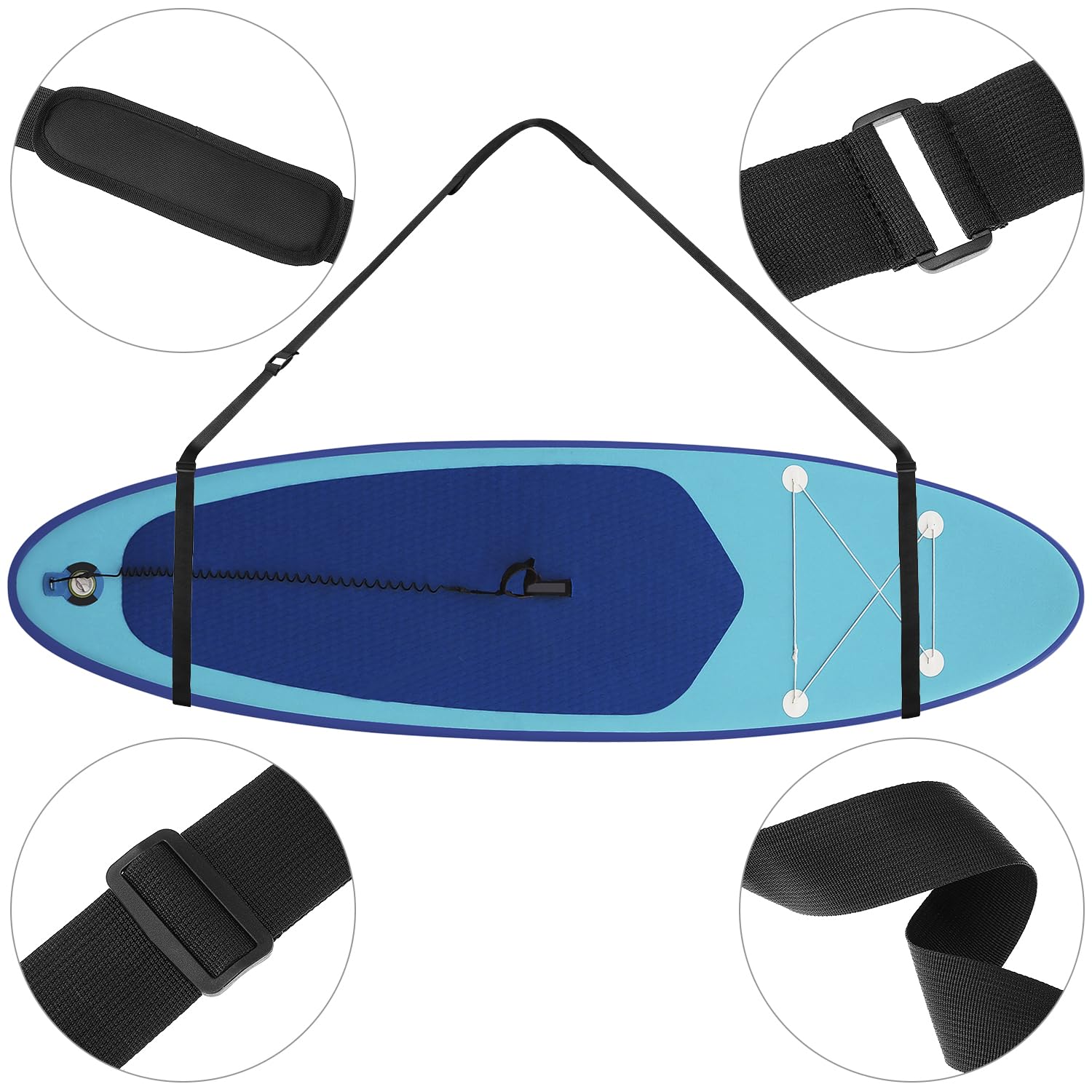 Odoland Accessori per SUP, Tracolla da Trasporto per portare Stand Up Paddle Board, con Borsa