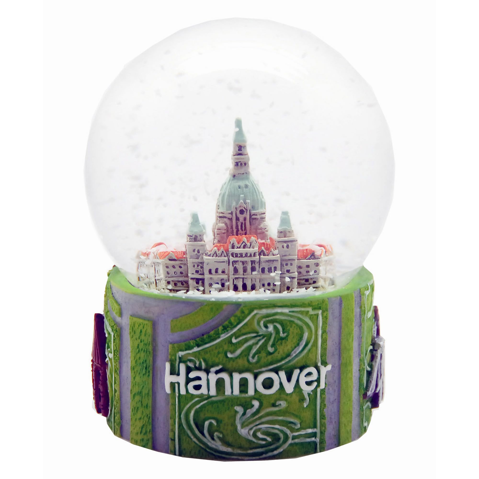 Schneekugelhaus Men's Green Souvenir Hannover Town Hall No 30024 Snow Globe