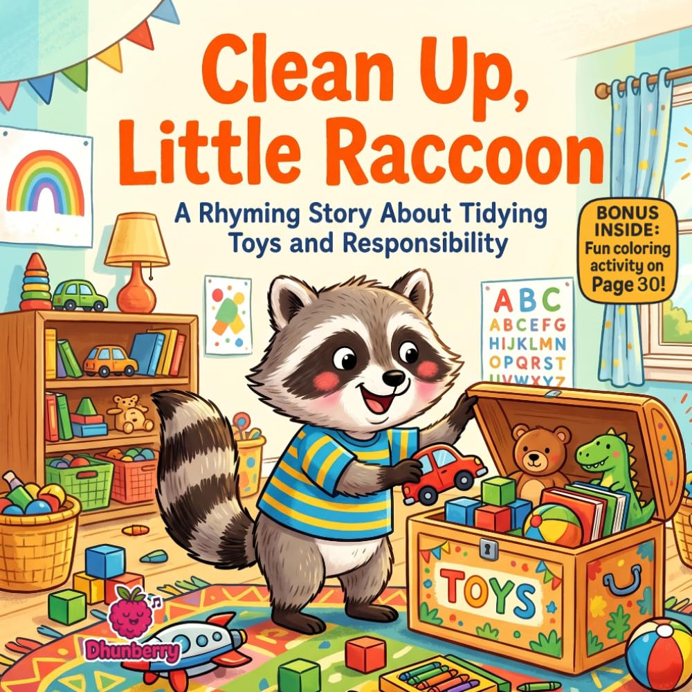 Clean Up, Little Raccoon: A Funny Rhyming Story About Tidying Toys, Responsibility, and Messy Surprises