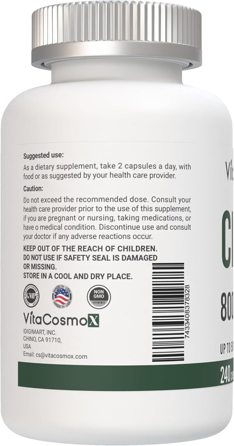 Cissus Quadrangularis Extract Capsules, 8000 mg per Serving, 240 Count - 120 Servings, Gluten Free, Non-GMO, and Vegetarian Friendly - Image 2