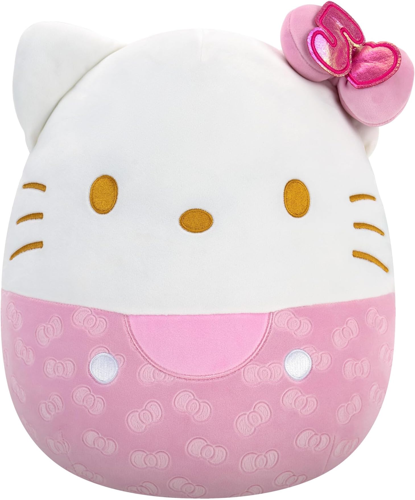 Original Sanrio 14-Inch 50th Anniversary Pink Embossed Hello Kitty – Official Jazwares Plush (Large)