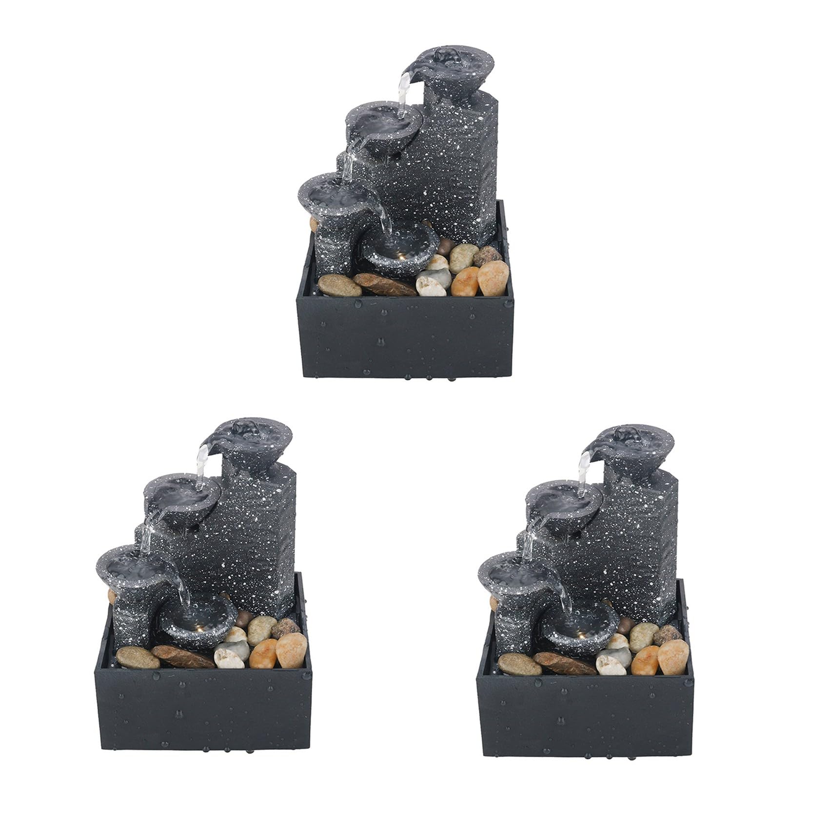 Hndhbfgrt 3X Home Desktop Small Fountain Lucky Flowing Water Ornaments Landscape Decoration Craft Gifts