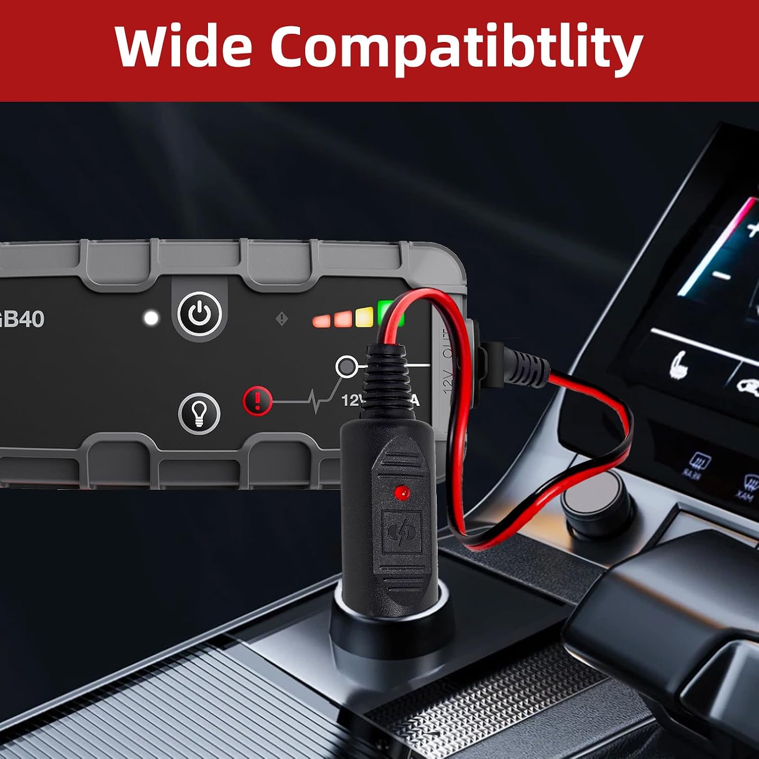 14V 56W DC Car Charger Cable for NOCO GB70 GB150 GB250+ GB251+ GB500 GB500+ Genius Boost Ultra Safe Lithium Jump Starter Battery XGC4 XGC NOCO UltraSafe JumpStarter Charging Cord