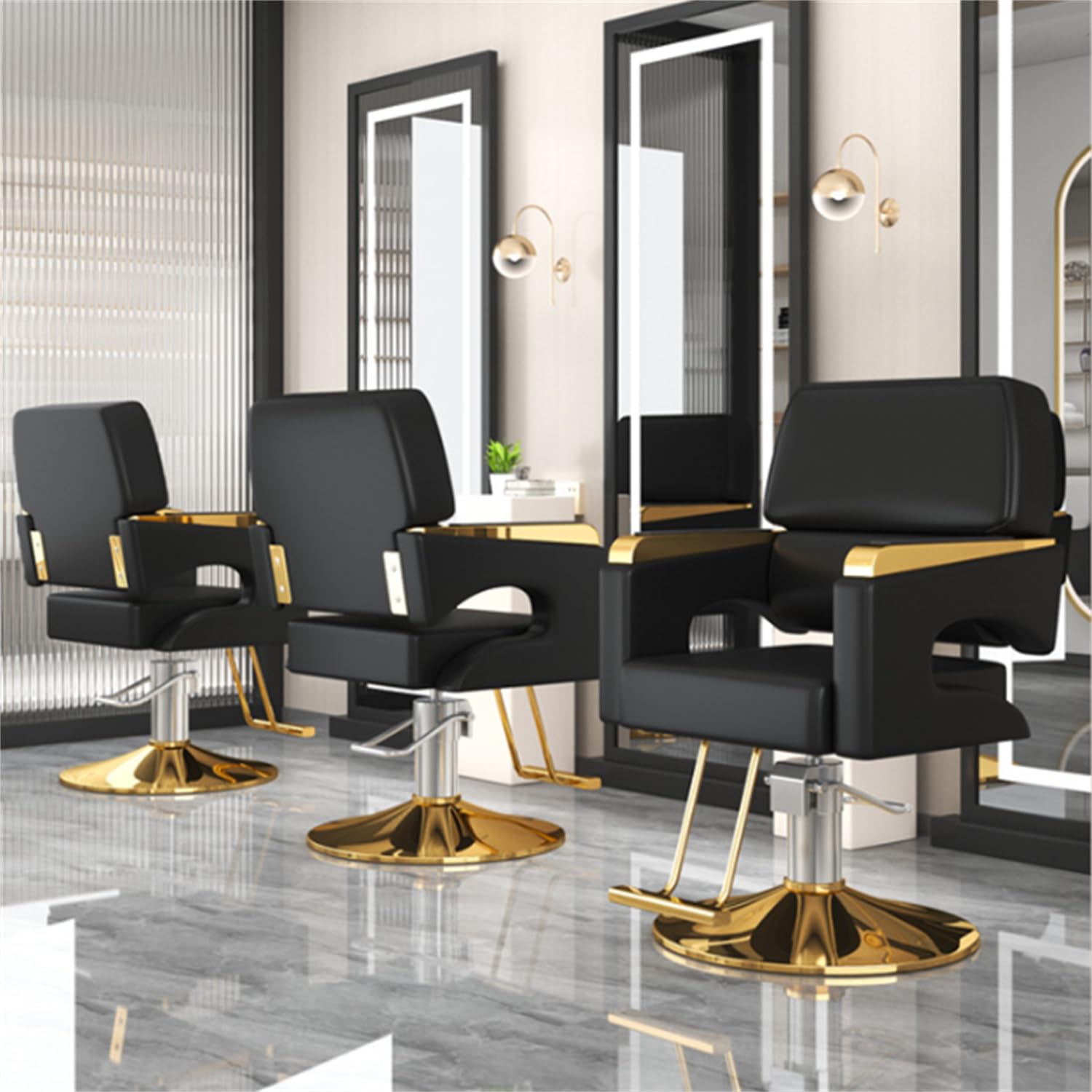 Sillas de barbero, Silla de barbero hidráulica - Silla de salón Resistente con Giro de 360°, Silla de SPA con Ruedas para Uso Profesional en barberías y peluquerías, diseño Elegante y cómodo