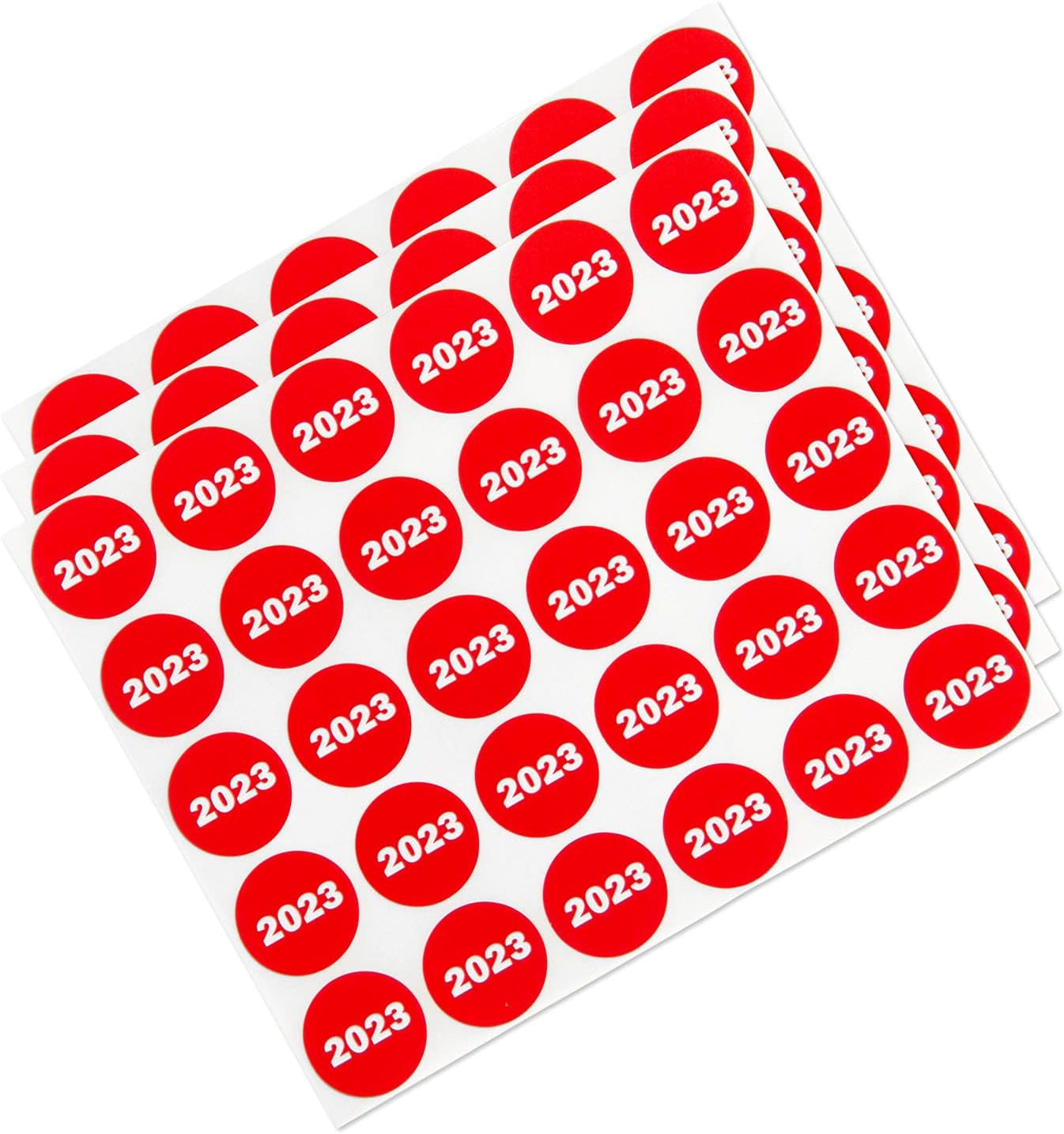 3 Pack of 300 Labels - 2023 Year Stickers, 0.75 inch Circle Dot, Color Coded Neon Red 2023 Year Labels/Class of 2023 Stickers/Book Keeping/Office Organization Inventory