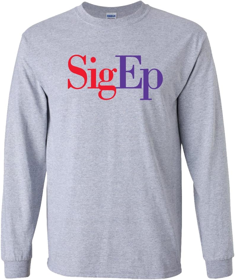 Sigma Phi Epsilon Long Sleeve T-Shirt SigEp Design (Large, Sport Gray)