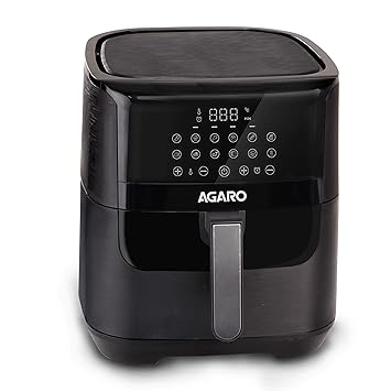 AGARO Elegant Air Fryer, 6.5L, 12 Preset Cooking Modes, 360 Degrees Air Circulation With Variable Tempera