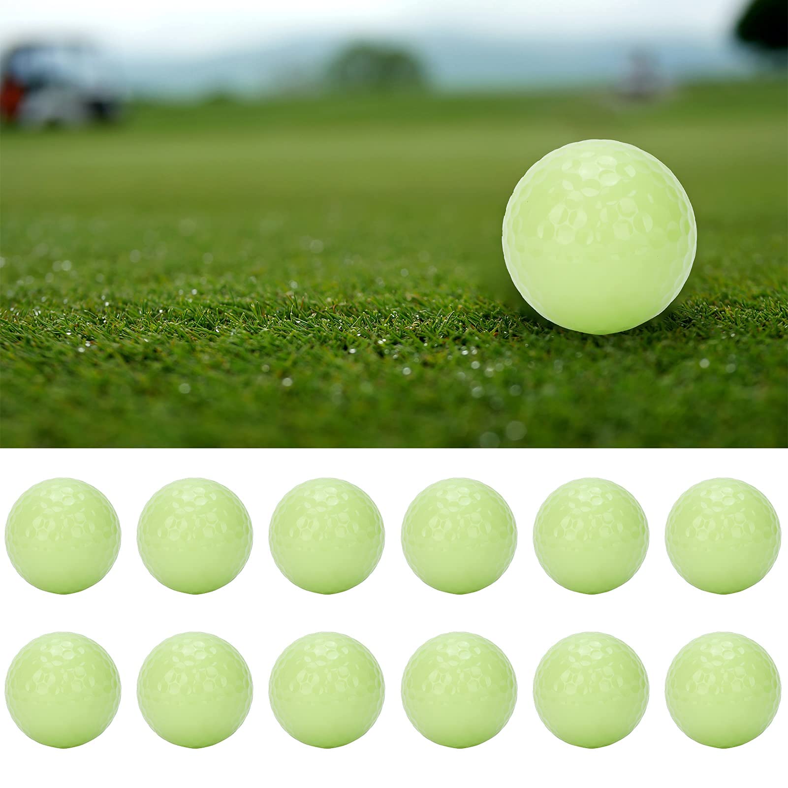 Alomejor 12 Piezas de Bolas de Golf nocturnas, Bolas de Golf Brillantes, Bolas de Entrenamiento de Golf, Bolas flotantes Luminosas de Golf
