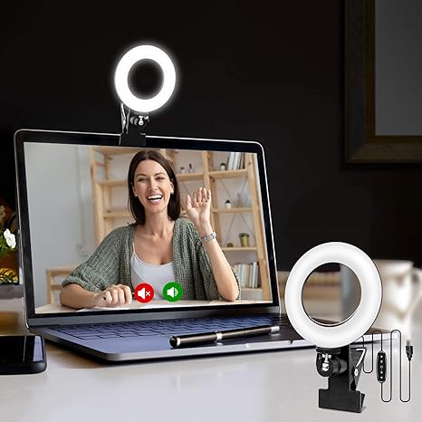 Video Conference Lighting Kit, Ring Light for Monitor Clip On, for Remote Working