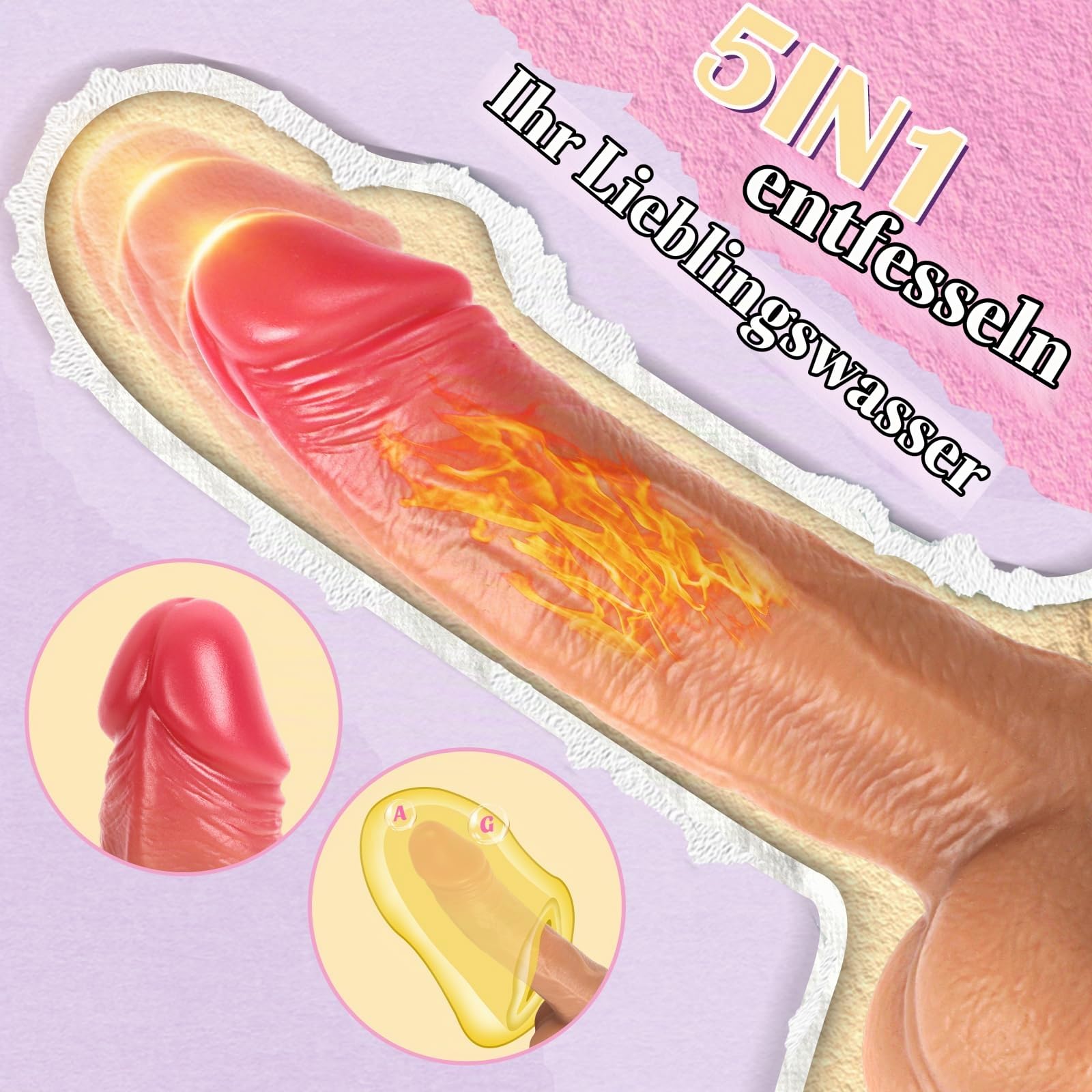 Sex Spielzeug für Die Frau Vibrator - Vibration für Frauen mit Stoßfunktion, Vibratorensets für Frauen Sexspielzeug Diloschwanz mit Saugnapf