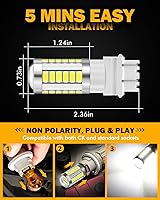 Vista 2 de Auxbeam 3157 Bombillas LED Blancas, Súper Brillantes 3156 3057 4157 3457 4057 4114. Bombillas de Reemplazo para Luces de Reversa de Respaldo, DRL