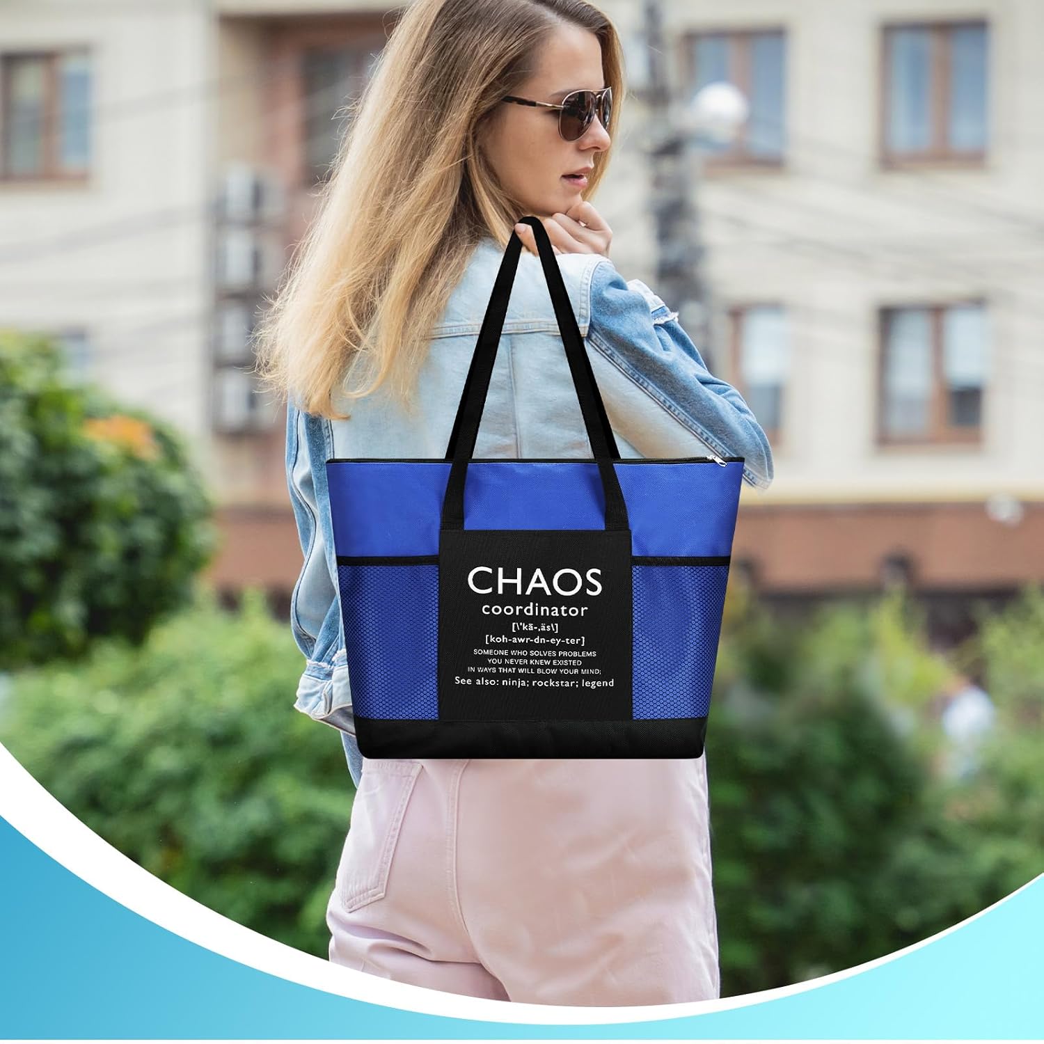 6 Pcs Social Worker Gift Bulk for Women Chaos Coordinator Gift Tote Bag Employee Appreciation Manager Coworker Teacher - Image 3
