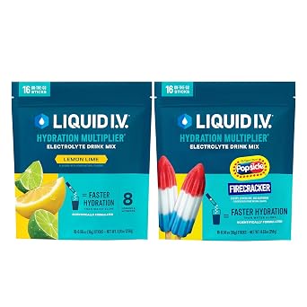 Liquid I.V. Hydration Multiplier - Classics - Lemon Lime + Firecracker - 2 Pack 16 Servings