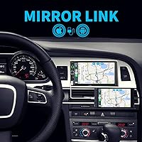 Vista 6 de Radio estéreo de coche doble DIN compatible con Apple Carplay y Android Auto, pantalla táctil HD de 7 pulgadas con control de voz, Mirror Link