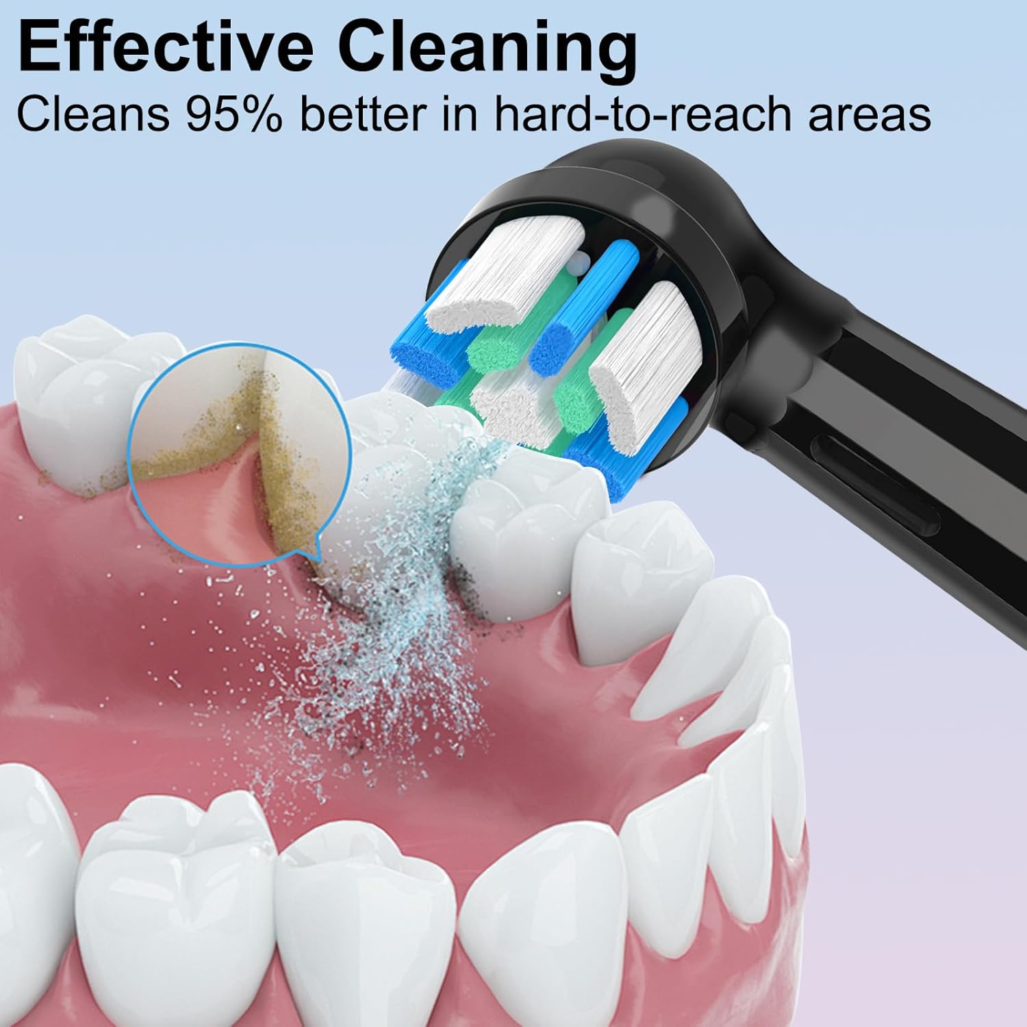 12 peças de Cabeçotes Substitutos iO Compatíveis com Escovas Elétricas Oral B IO 2/3/4/5/6/7/8/9/10, com Cerdas Médias para Limpeza Profunda - Imagem 2