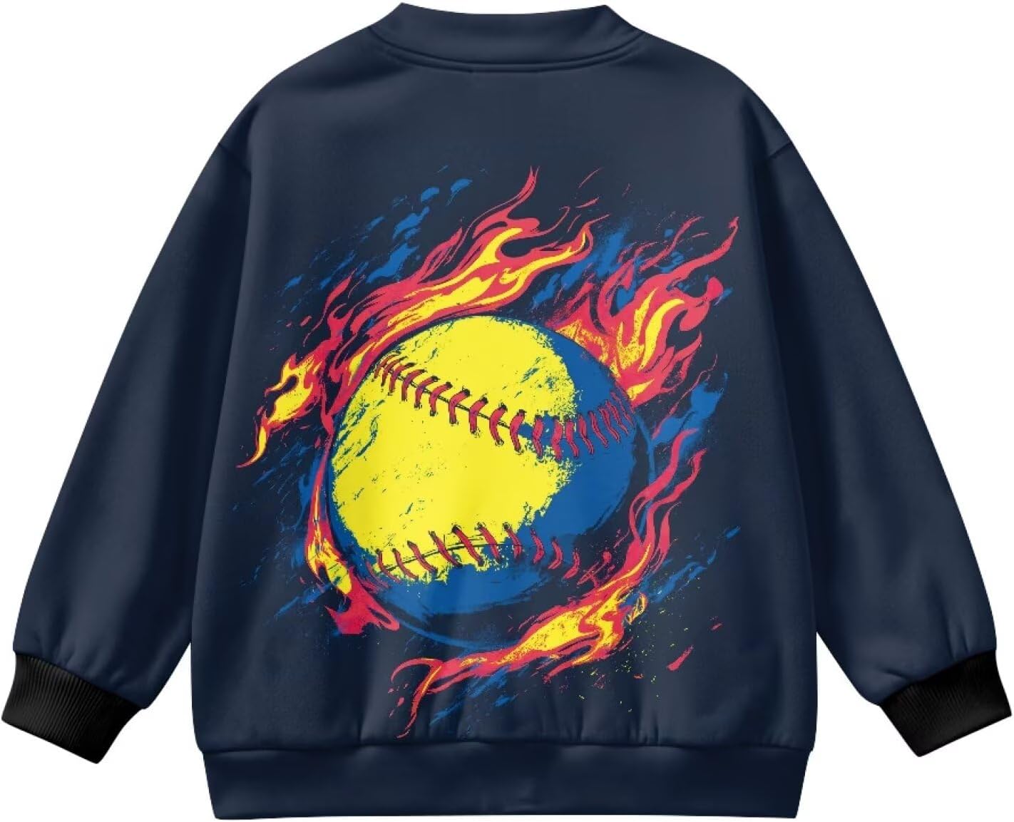 Jacket for Boys 5-12Y Long Sleeve Button Front Varsity Jacket with Pocket
