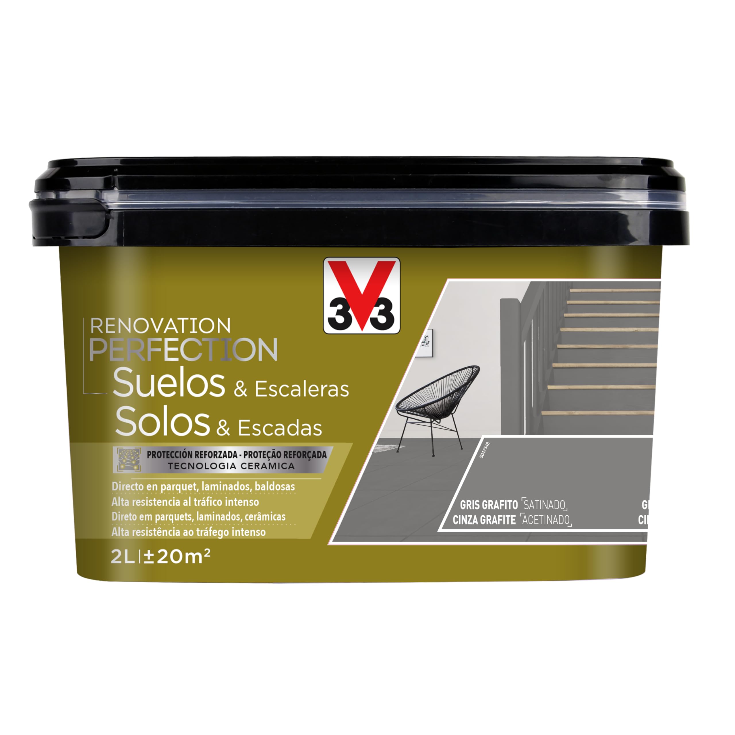 Liberon V33 Esmalte Renovation Perfection Suelos Gris Grafito Satinado 2L