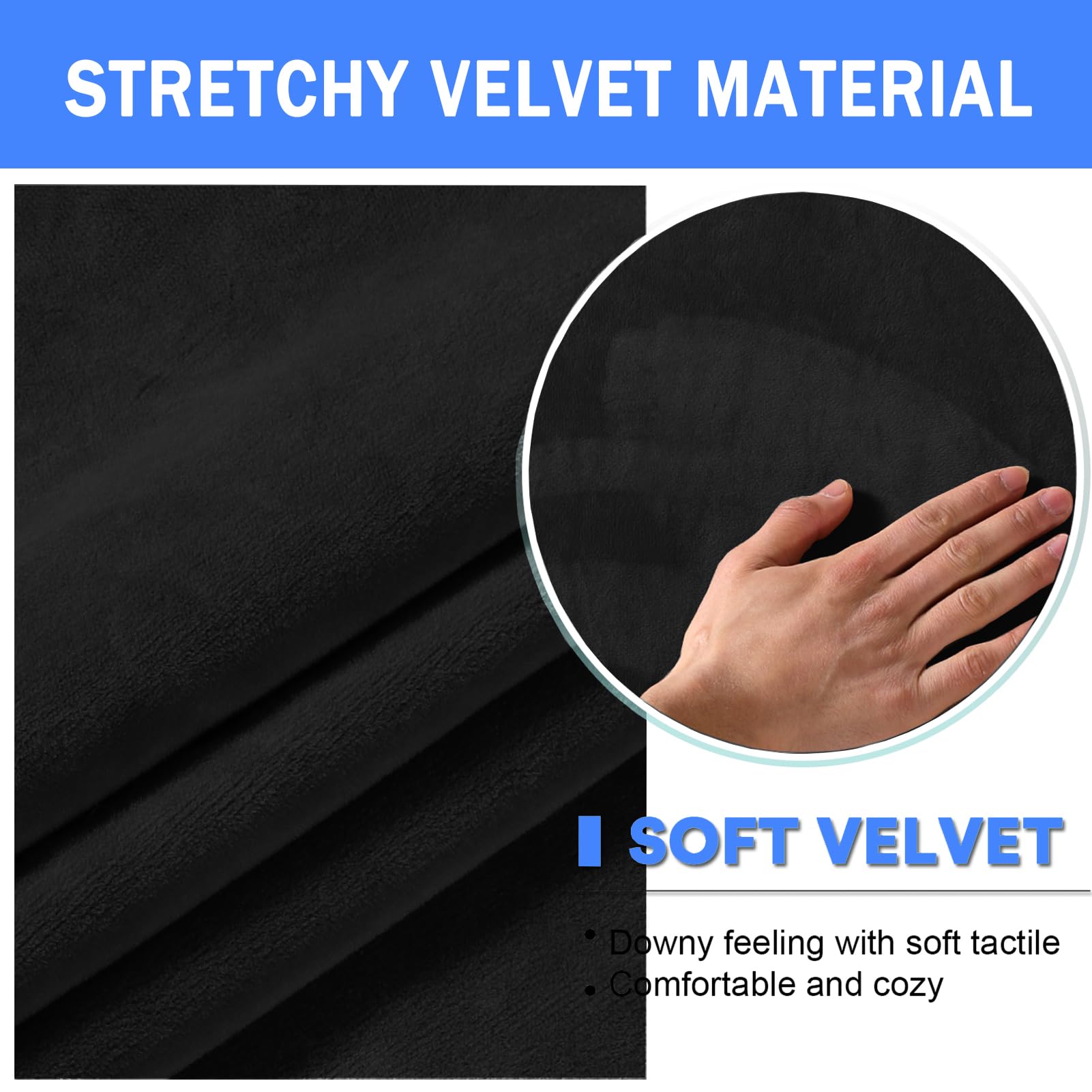 Armlehnenbezüge, 2/4/6 Stück Stretch-Stoff Armlehnenbezüge, Anti-Rutsch Couch Armlehne Schutz, Maschinenwaschbar, für Stuhl, Sofa, Couch, Liegestuhl (Schwarz,6 Stück)