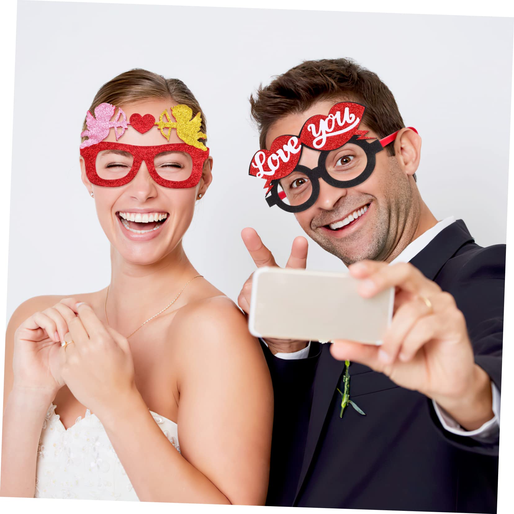 Gafas Rojas 18 Piezas Lentes Gafas para Niños del Día San Valentín Vasos Decorativos Anteojos Papel Fiesta Gafas Festival En Forma Corazon El Plastico Vestir Las Mujeres