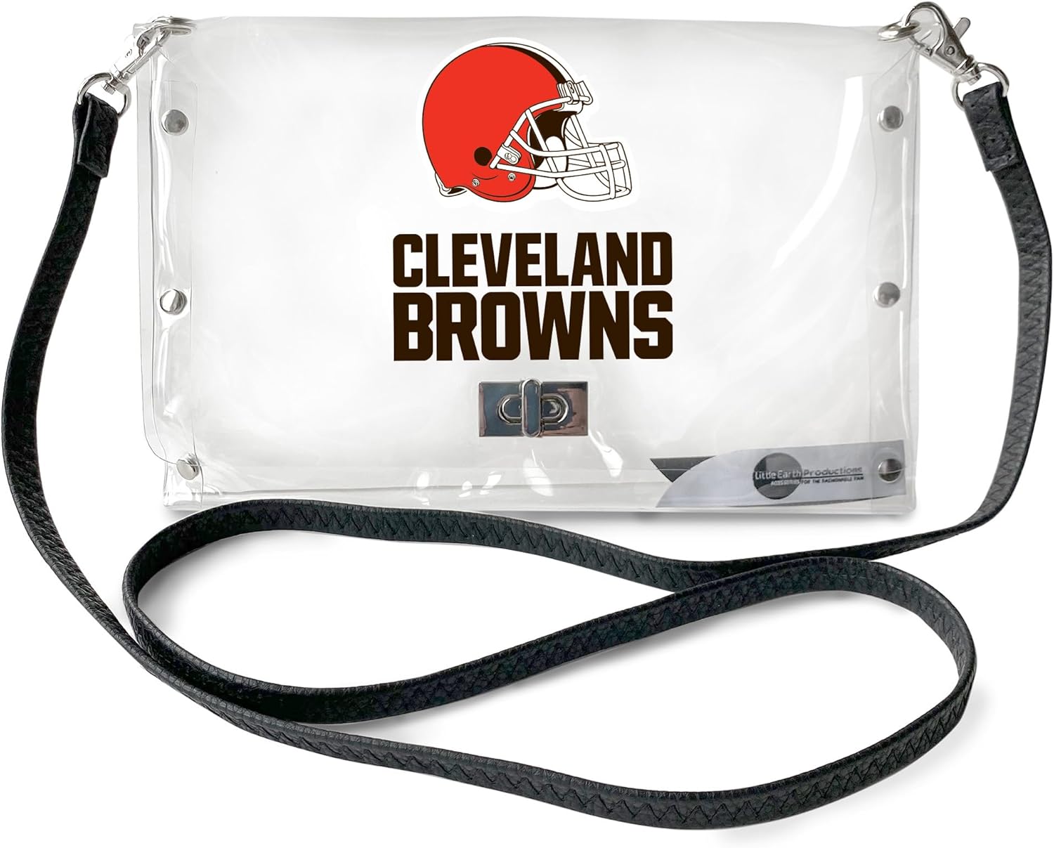 Littlearth womens NFL Clear Envelope Purse With Black Fashion Strap
