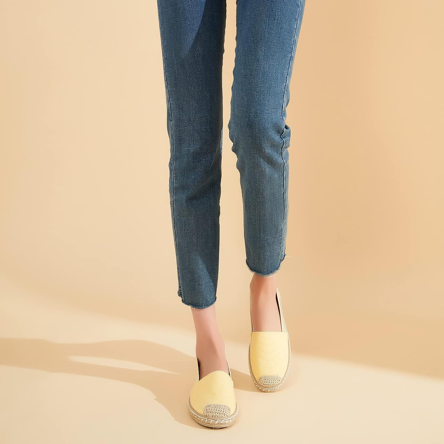 Women's Flats Shoes,Breathable Black Espadrilles Flats,Black and White Slip on Shoes(Lightweight and Soft) - Image 8