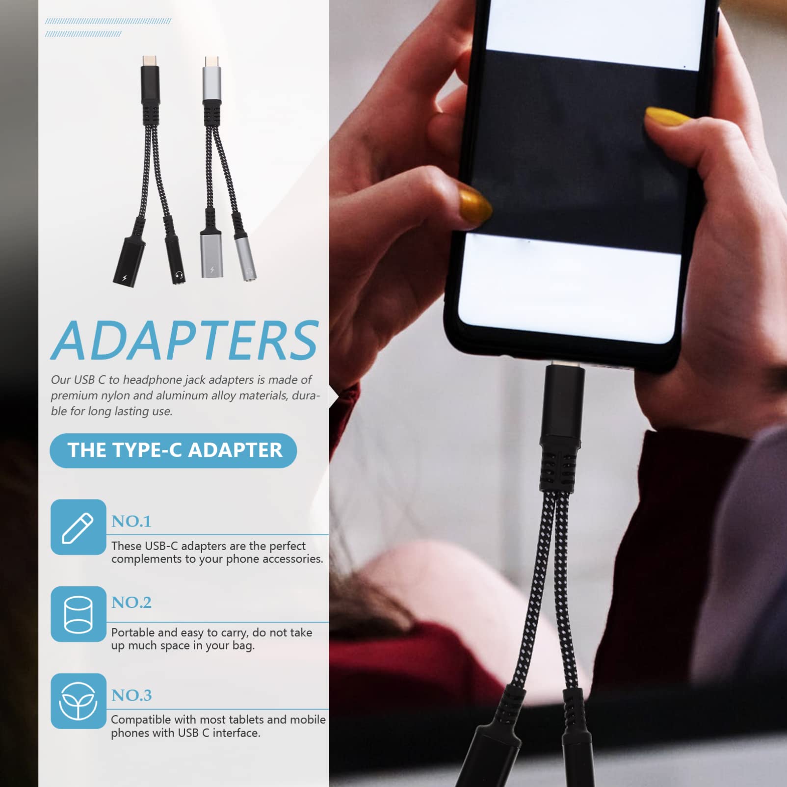 Gatuida Adattatore Jack per Cuffie USB C Convertitore Audio da Usb-c Accessorio Leggero e Portatile per Dispositivi Compatibili Interfaccia Usb-c