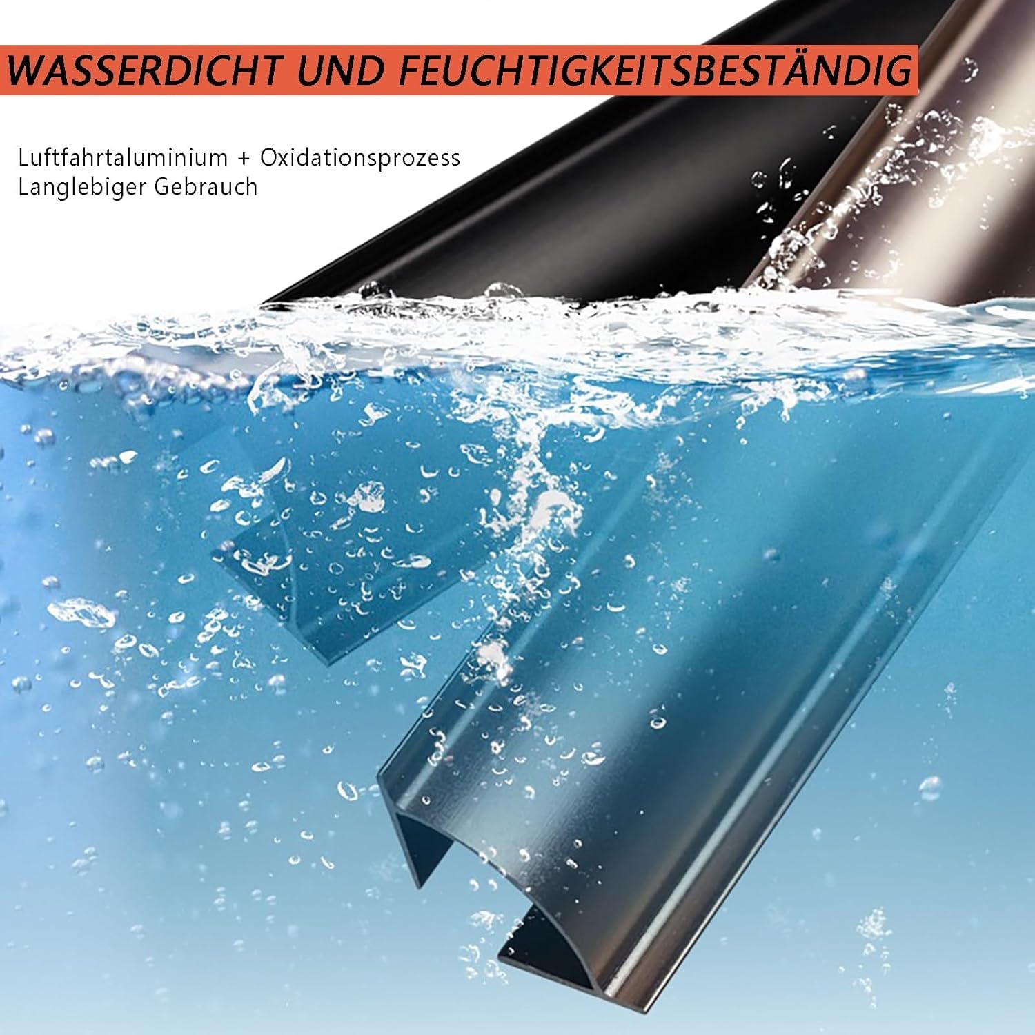Profilo angolare in alluminio per battiscopa – Moderna striscia per soffitto per un elegante design d'interni, 135 cm di lunghezza, 2,3 cm di larghezza