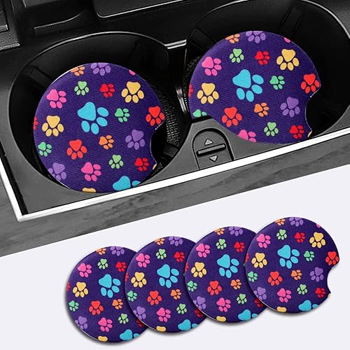 Paquete de 4 portavasos para automóvil, posavasos antideslizantes con respaldo de goma para portavasos de automóvil, 2.75 pulgadas, nuevos posavasos