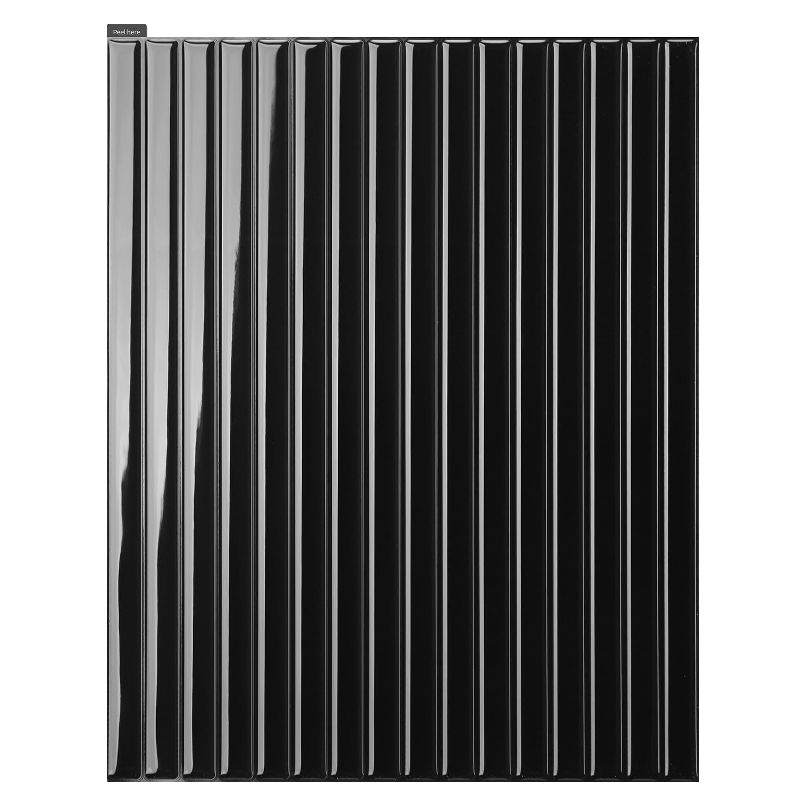 Art3d 10 Pack Decorative 3D Wall Panels, PVC Interior Wall Decor Tile Stickers for Home and Office, Living Room, Bedroom, Kitchen, 11.5"x9", Black