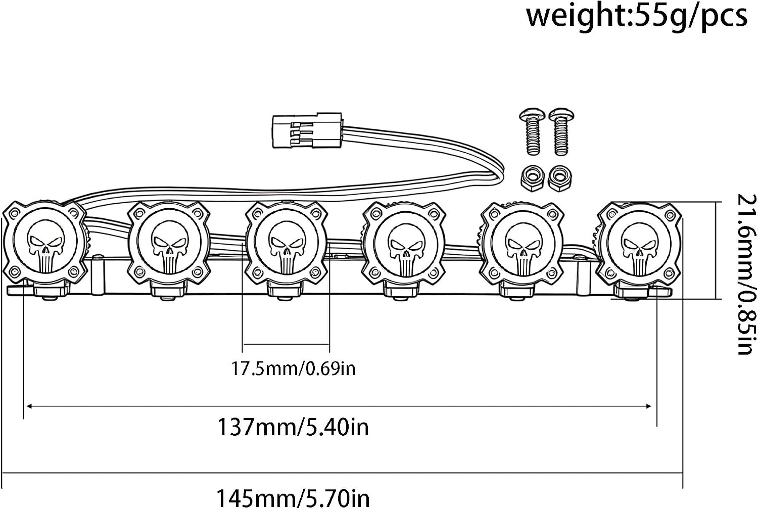 RC LED Light Bar Kit for 1/10 1/8 RC Crawler, Bright Scale Light for Axial SCX10 Wraith, Traxxas TRX4 TRX6, Redcat Gen8 RC Car Truck Accessories (Style B) image 2