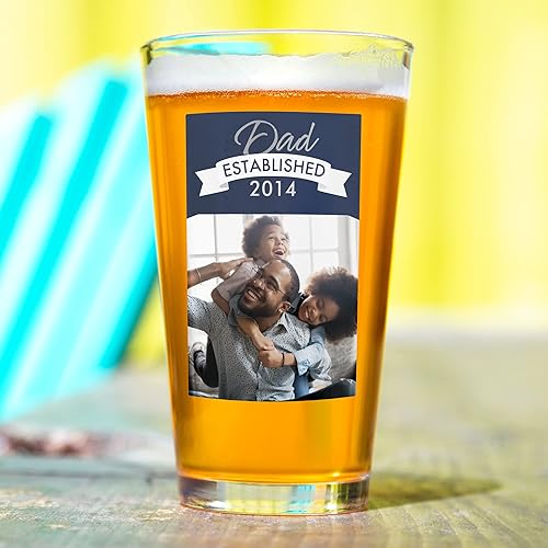 Vista 5 de Let's Make Memories Vaso de cerveza personalizado con foto - Para fanáticos de la cerveza - Vaso de pinta fotográfica - Vaso de cerveza individual