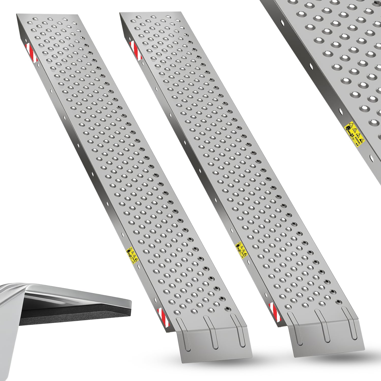 Belko 2 rampe di carico 400 kg, portata 160 x 23 cm, non pieghevoli, in acciaio zincato, antiscivolo, perforate, per auto, moto, quad, ATV, rimorchio, rampa di carico