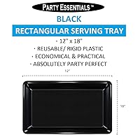 Vista 2 de Party Essentials Bandeja rectangular de plástico resistente, 12 pulgadas de largo x 18 pulgadas de ancho, negro (caja de 6)