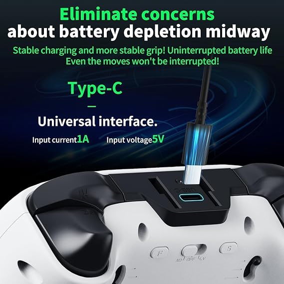 NBCP Interactive Screen Wireless Gaming Controller for PC/Switch/iOS/Android, Gaming Controller with Hall Effect Stick & Trigger/Programmable/RGB Light/Dual Vibration/Gyro/Turbo/3.5mm Headphone Jack