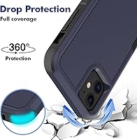 Vista 3 de Funda para iPhone 11: funda protectora de doble capa resistente para teléfono celular, a prueba de golpes, resistente, con protector de pantalla