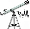 Carson Stara 60AZ Refractor Telescope for children and adults up to 675 times, 3-lens telescope accessories, Tripod, Barlow Lens, Upright Lens, Moon Filter, Finderscope SR-100