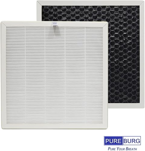 Miniatura 6 de PUREBURG Filtro HEPA de repuesto compatible con purificador de aire LAMPICK Cleaner-A6, paquete de 2 unidades H13 de carbón activado por filtración