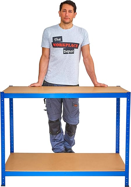 Garage Workbench, Heavy Duty Wooden Work Table Workshop Bench